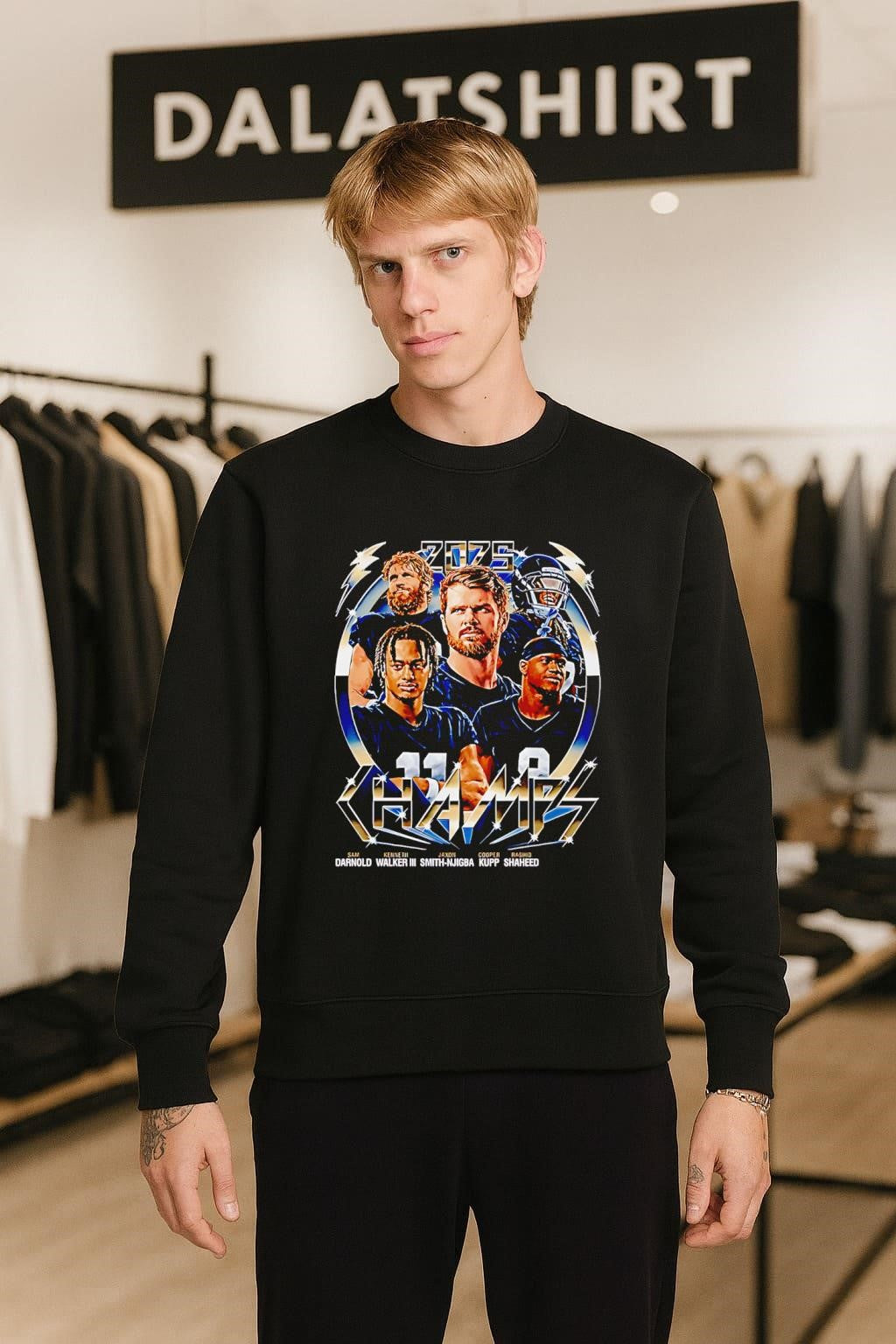 2025 Champs Sam Darnold Kenneth Walker Jaxon Smith-Njgba Cooper Kupp shirt