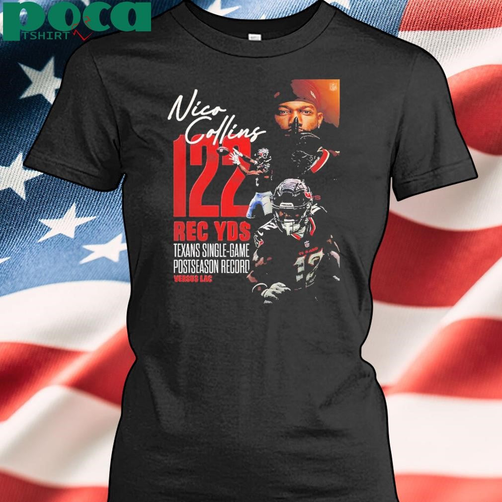 Nico Collins Make Texans History 122 Rec YDS Texans Single Game Postseason Record Unisex T-Shirt