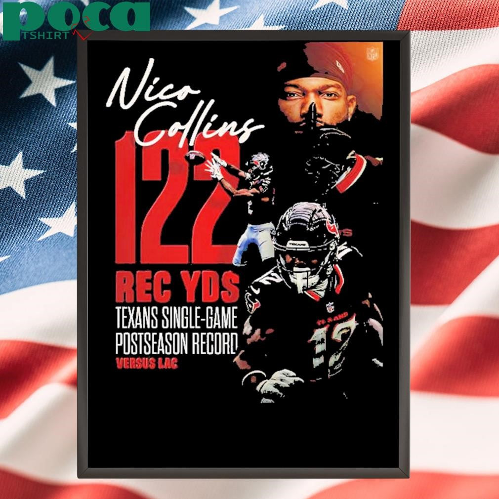 Nico Collins Make Texans History 122 Rec YDS Texans Single Game Postseason Record Unisex T-Shirt