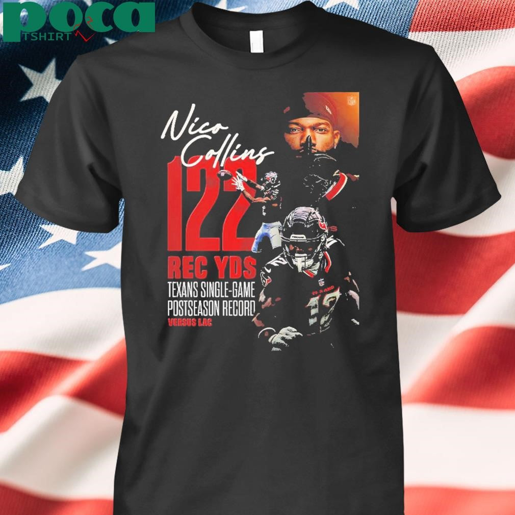 Nico Collins Make Texans History 122 Rec YDS Texans Single Game Postseason Record Unisex T-Shirt