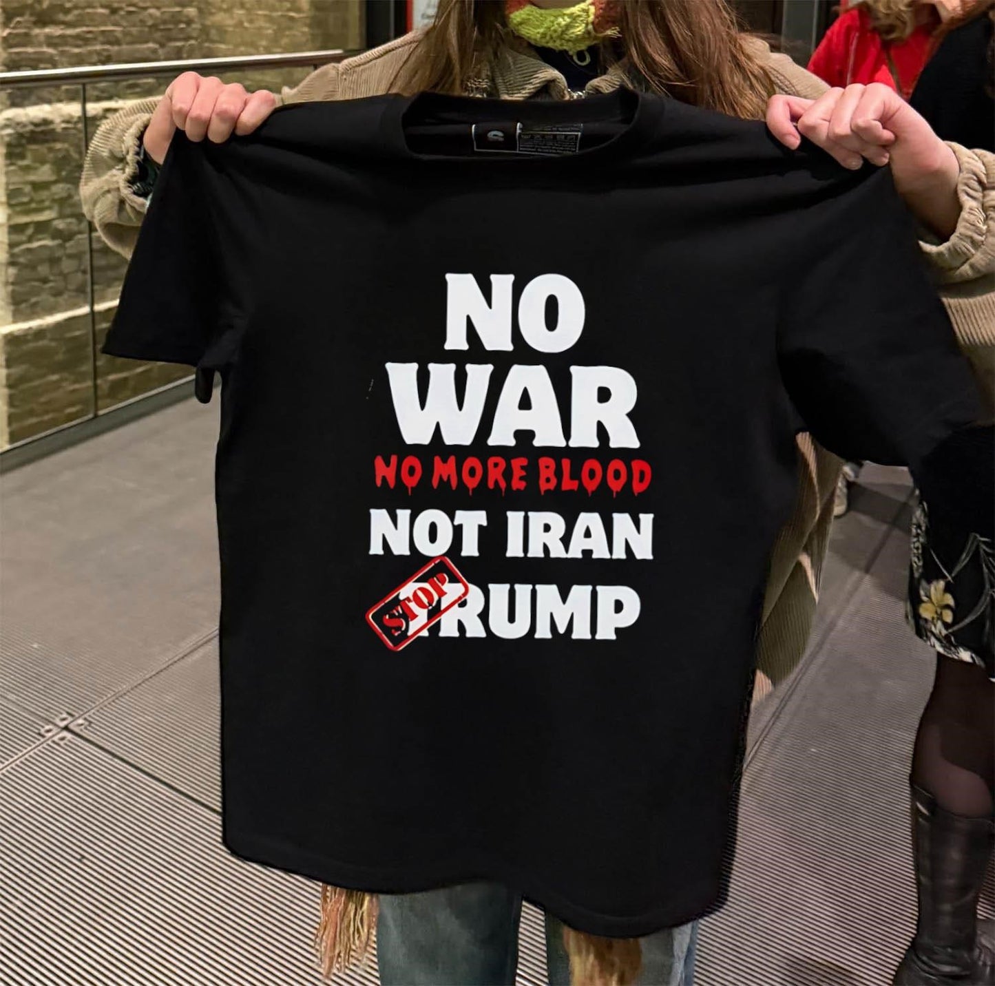 No War No More Blood Not Iran Stop Trump shirt