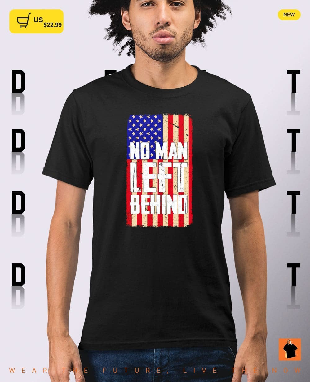 No man left behind American flag vintage shirt