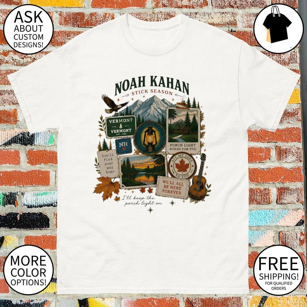 Noah Kahan Stick Season Vermont Porch Light Burns for You All My Love vintage shirt