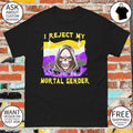 Nonbinary Pride skull I reject my mortal gender shirt