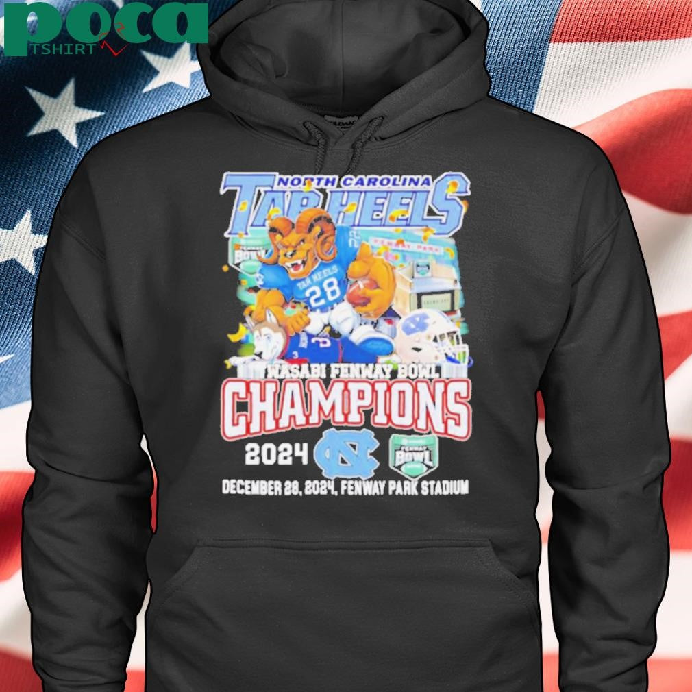 North Carolina Tar Heels Wasabi Fenway Bowl Champions 2024 mascot shirt