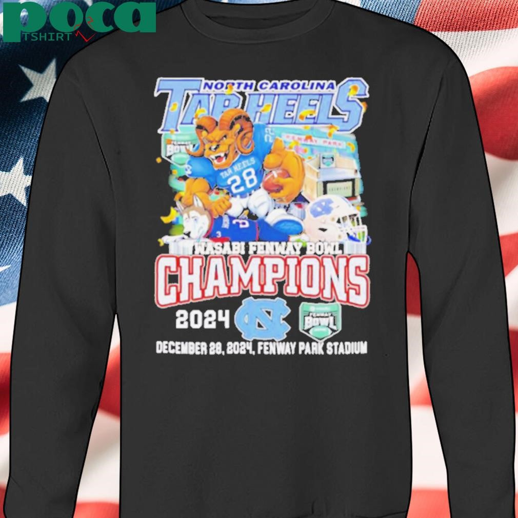 North Carolina Tar Heels Wasabi Fenway Bowl Champions 2024 mascot shirt