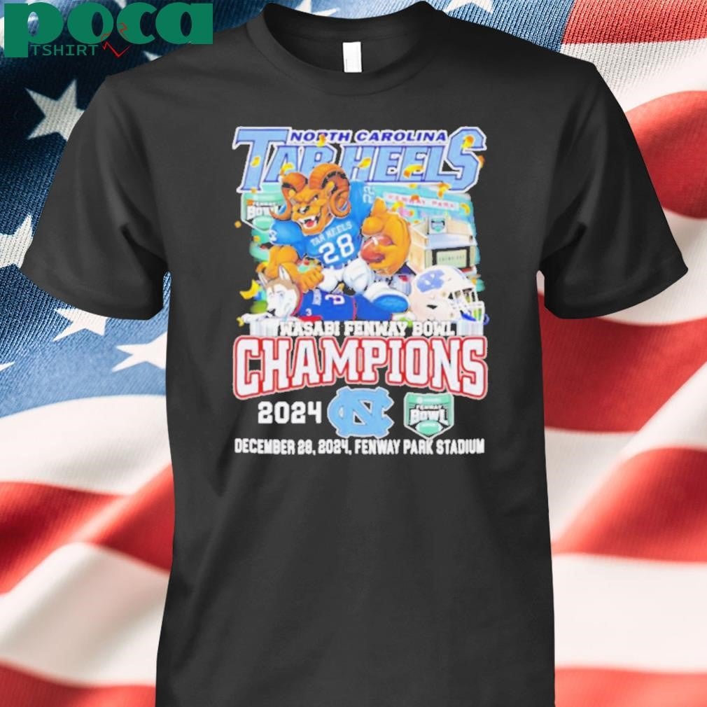 North Carolina Tar Heels Wasabi Fenway Bowl Champions 2024 mascot shirt