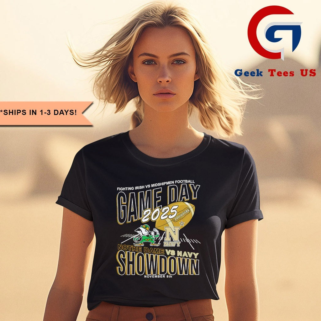 Notre Dame Fighting Irish vs Navy Midshipmen football Game Day Showdown 2025 shirt