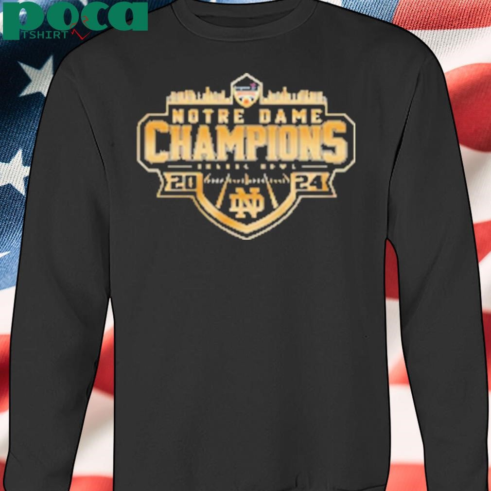 Notre Dame Football NCAA Orange Bowl Champions 2025 Skyline Golden T-Shirt