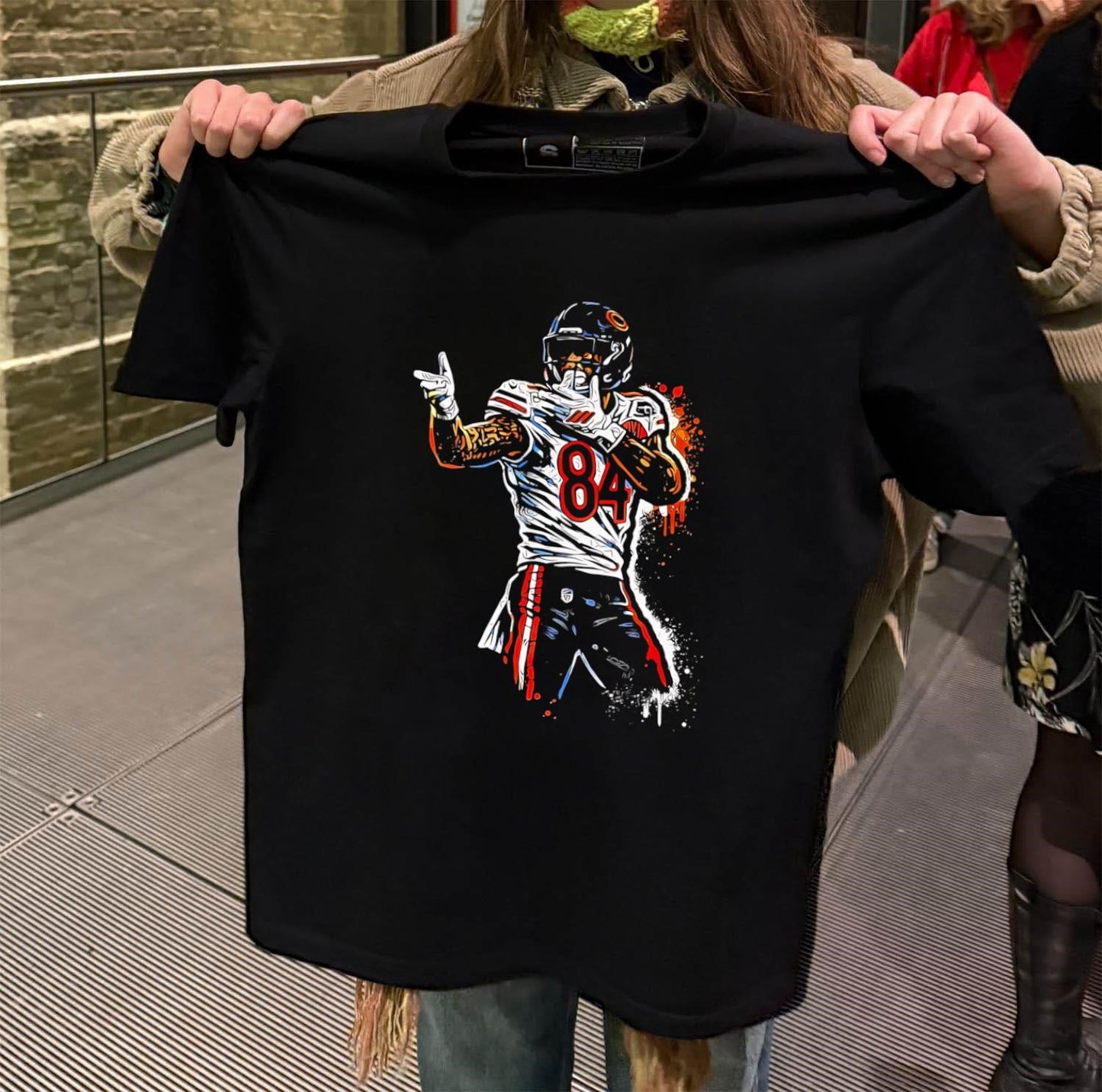 Number 84 Football Player Action Pose shirt
