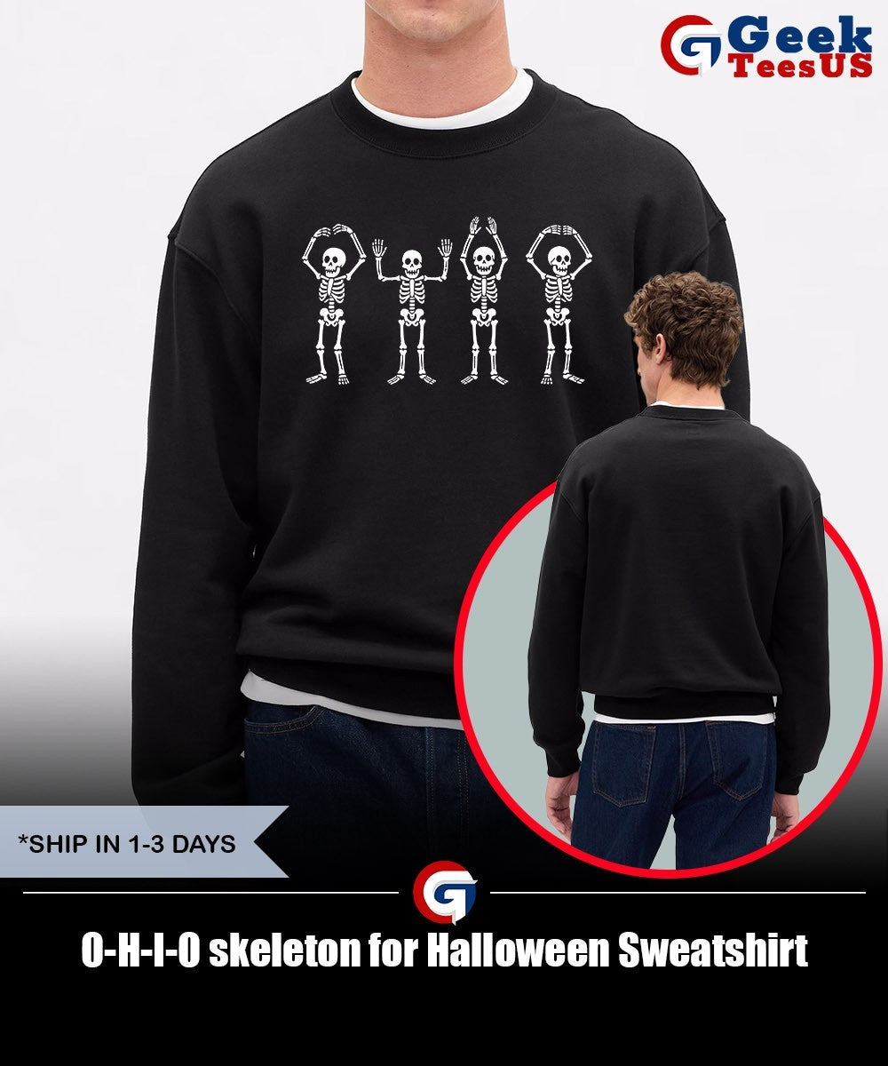 O-H-I-O skeleton for Halloween shirt