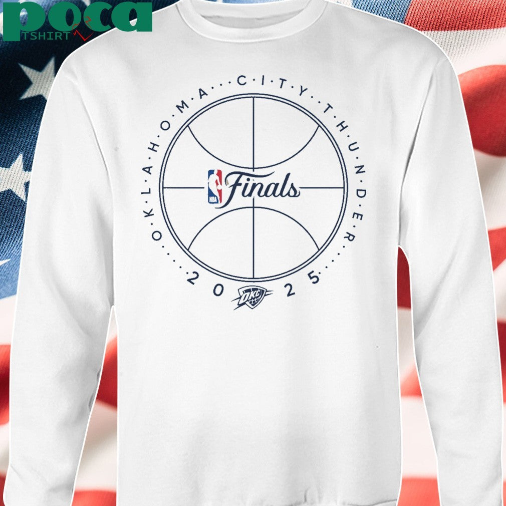 OKC THUNDER 2025 NBA FINALS BASKETBALL OUTLINE T-SHIRT