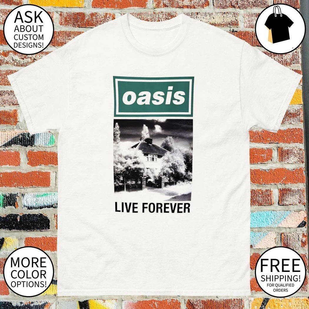 Oasis Live Forever John Lennon House poster shirt