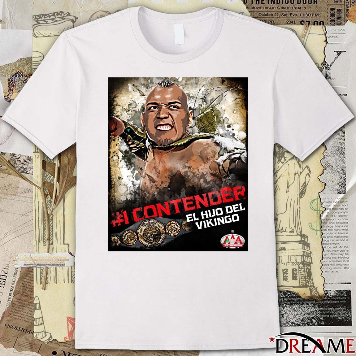 #1 Contender El Hijo Del Vikingo AAA Mega Championship Poster t-shirt