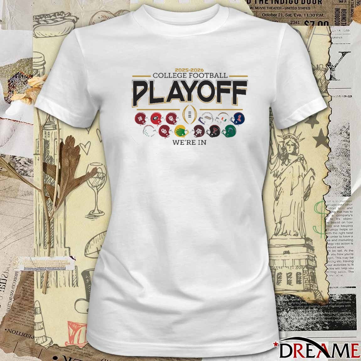12 team Football Helmet College Football Playoff 2025-26 We’re In t-shirt