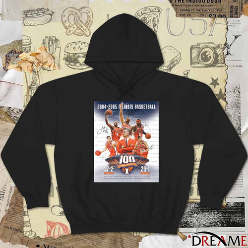 2004-2005 Illinois Basketball National Runner-Up National Coach Of The Year Signatures Poster t-shirt