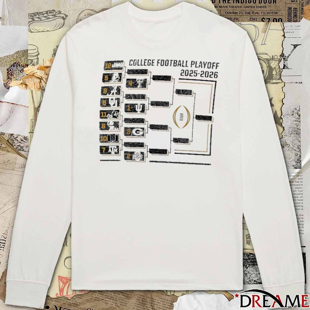 2025-2026 College Football Playoff Bracket Coverage t-shirt