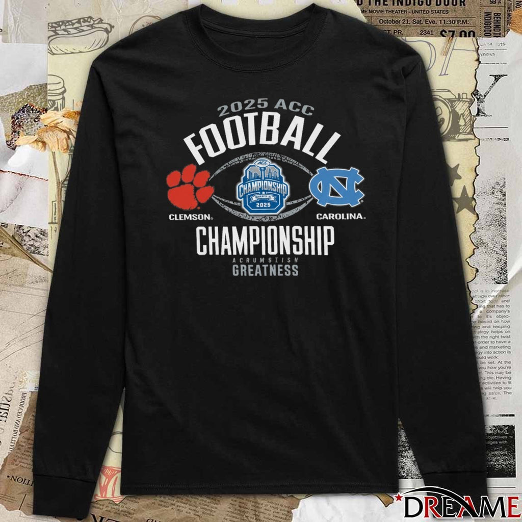2025 ACC Football Clemson Tigers Vs North Carolina Tar Heels Championship t-shirt