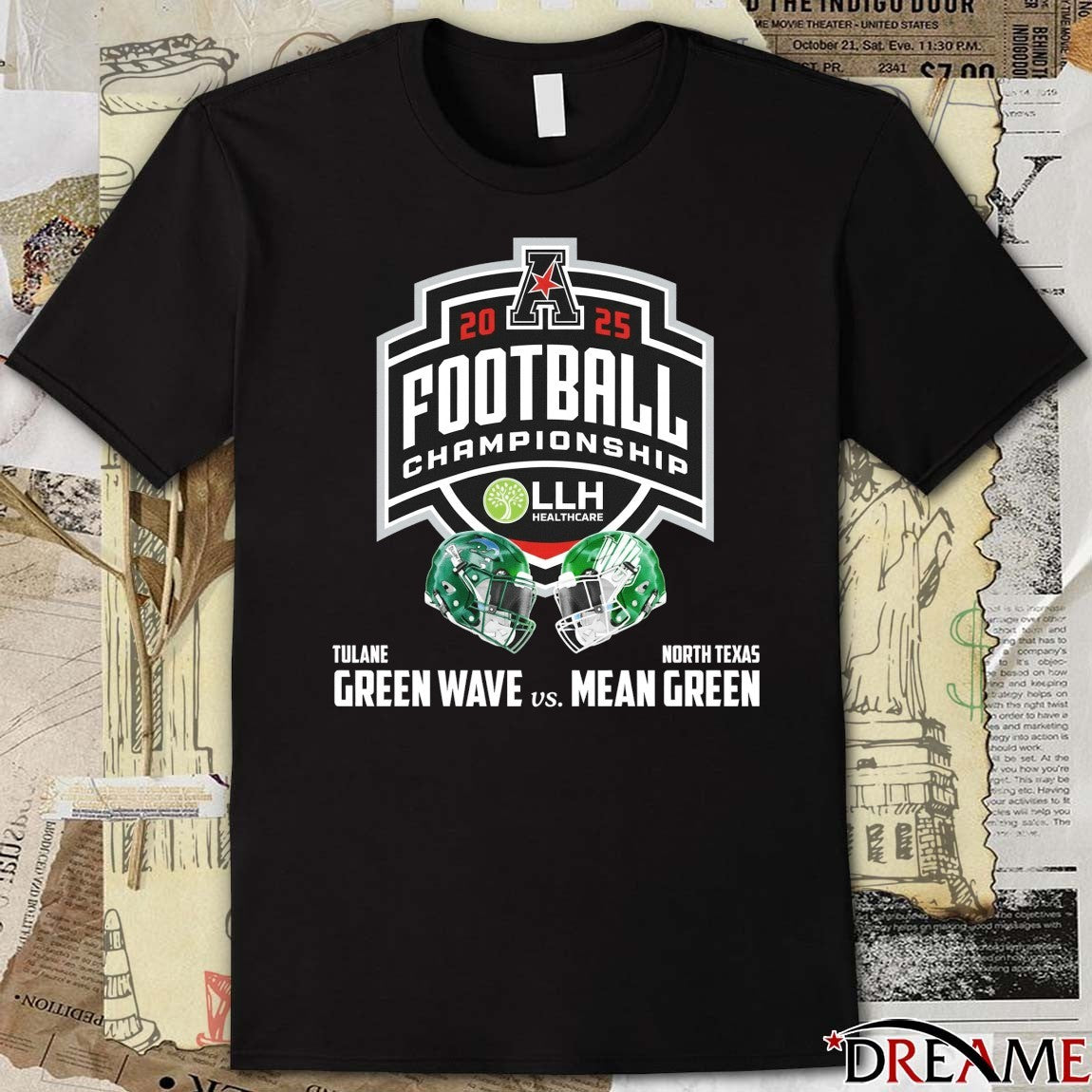 2025 American Conference Championship Tulane Green Wave Vs North Texas Mean Green December 5 Yulman Stadium t-shirt