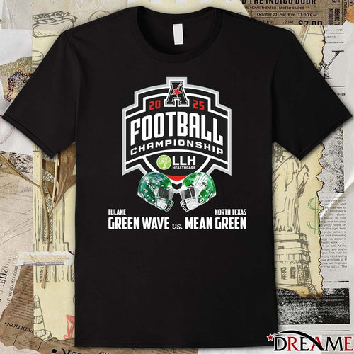 2025 American Conference Championship Tulane Green Wave Vs North Texas Mean Green December 5 Yulman Stadium t-shirt
