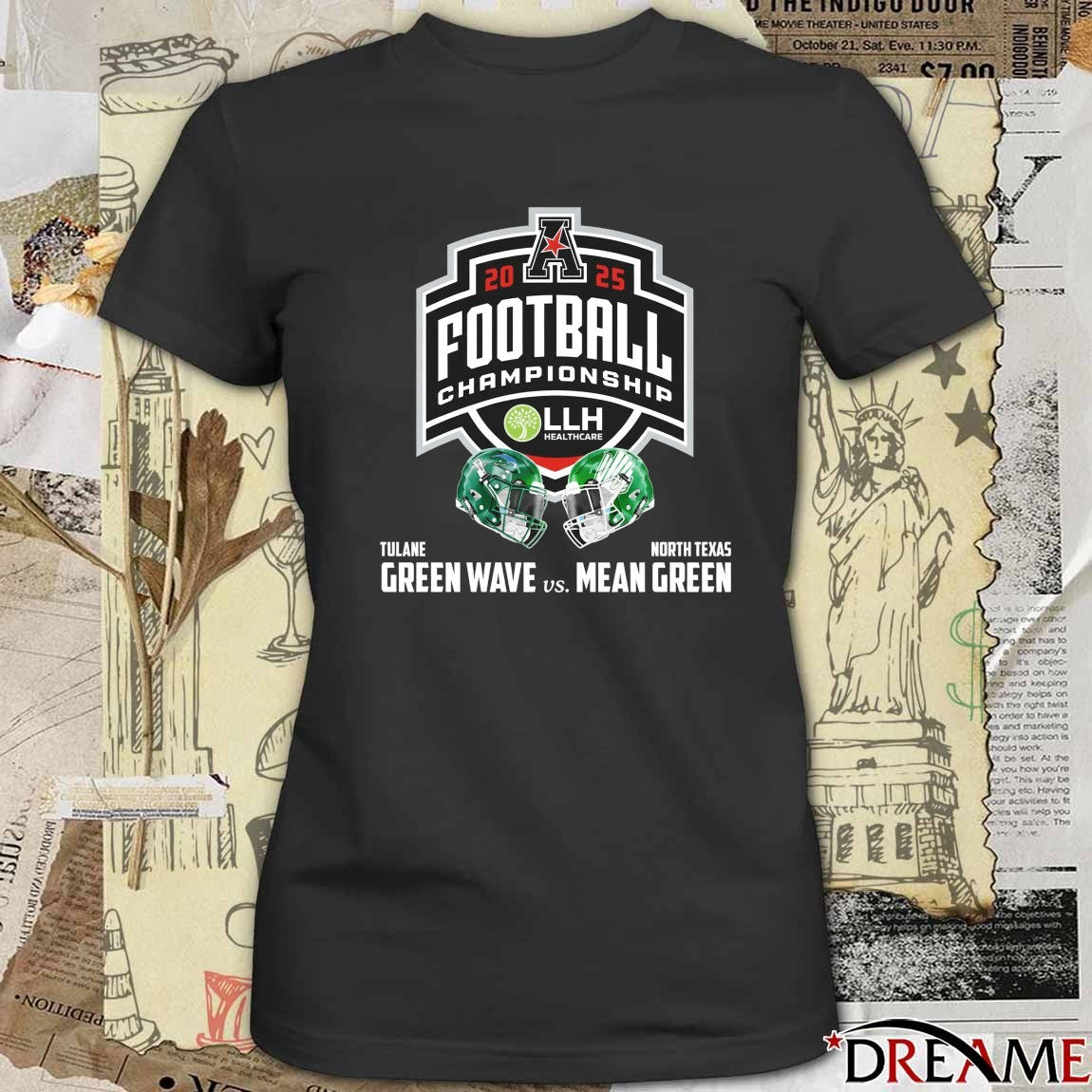 2025 American Conference Championship Tulane Green Wave Vs North Texas Mean Green December 5 Yulman Stadium t-shirt