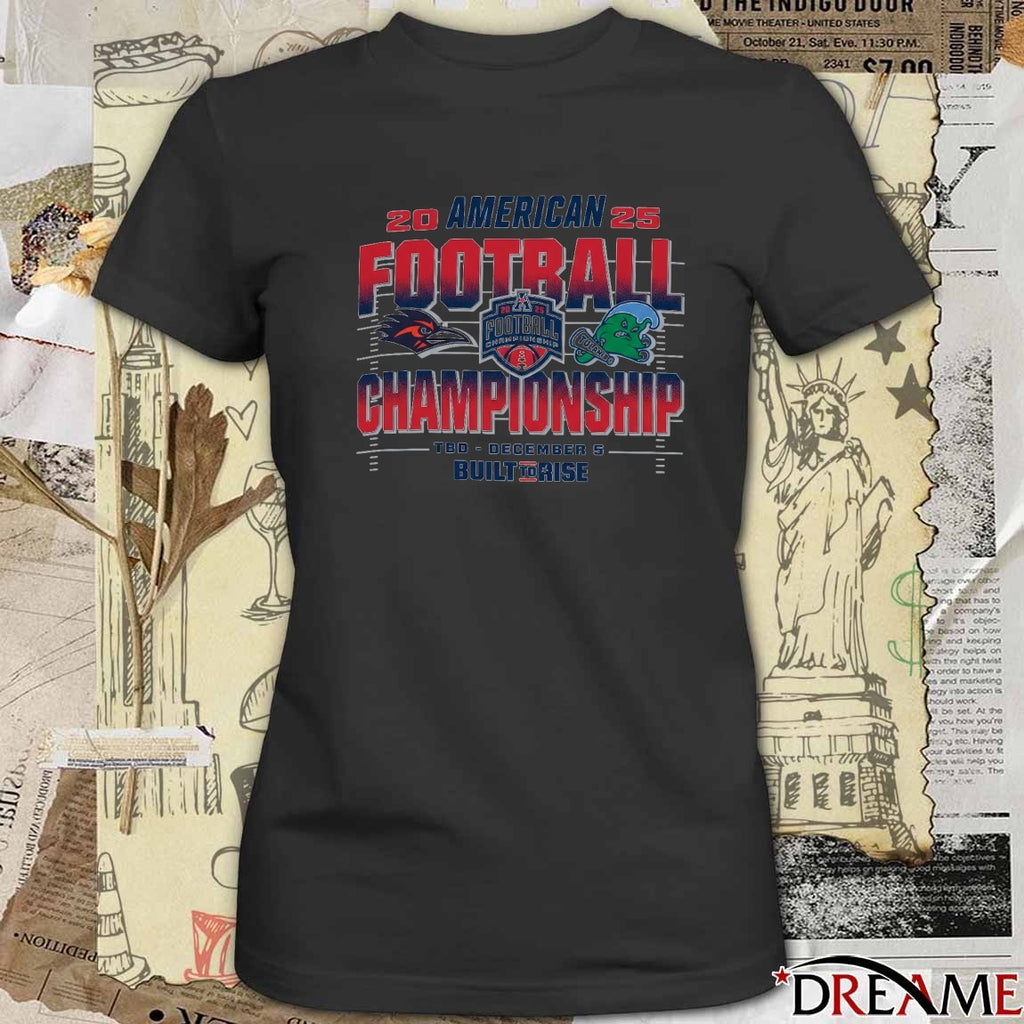 2025 American Conference Football Championship UTSA Roadrunners vs Tulane Green Wave TBD December 5 t-shirt