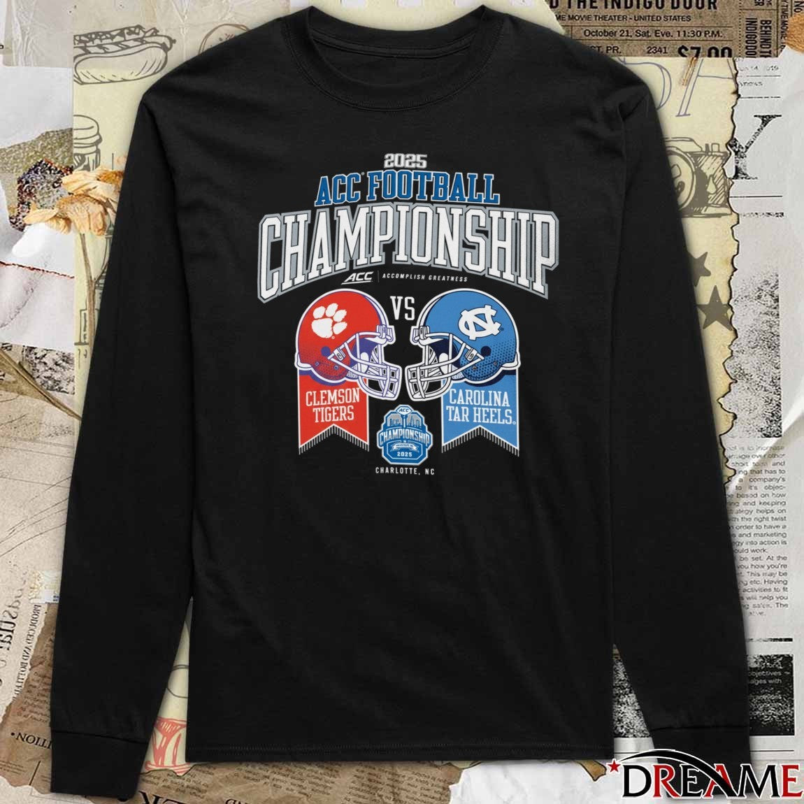 2025 Atlantic Coast Conference Football Championship Clemson Tigers Vs North Carolina Tar Heels t-shirt