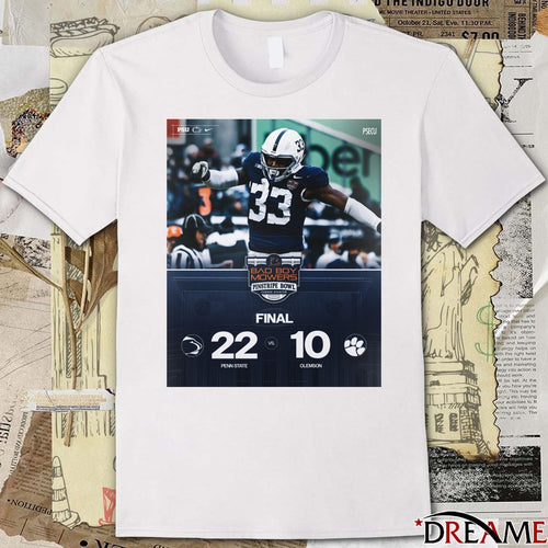 2025 Bad Boy Mowers Pinstripe Bowl Penn State Nittany Lions defeated Clemson Tigers Final Score 22-10 at Yankee Stadium Poster t-shirt