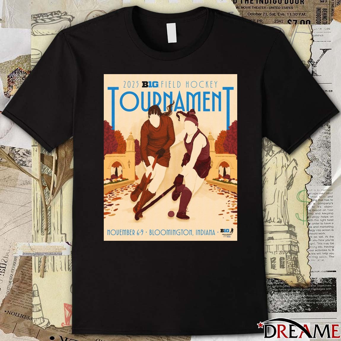 2025 Big Ten Field Hockey Tournament November 6-9 2025 Bloomington Indiana Poster t-shirt