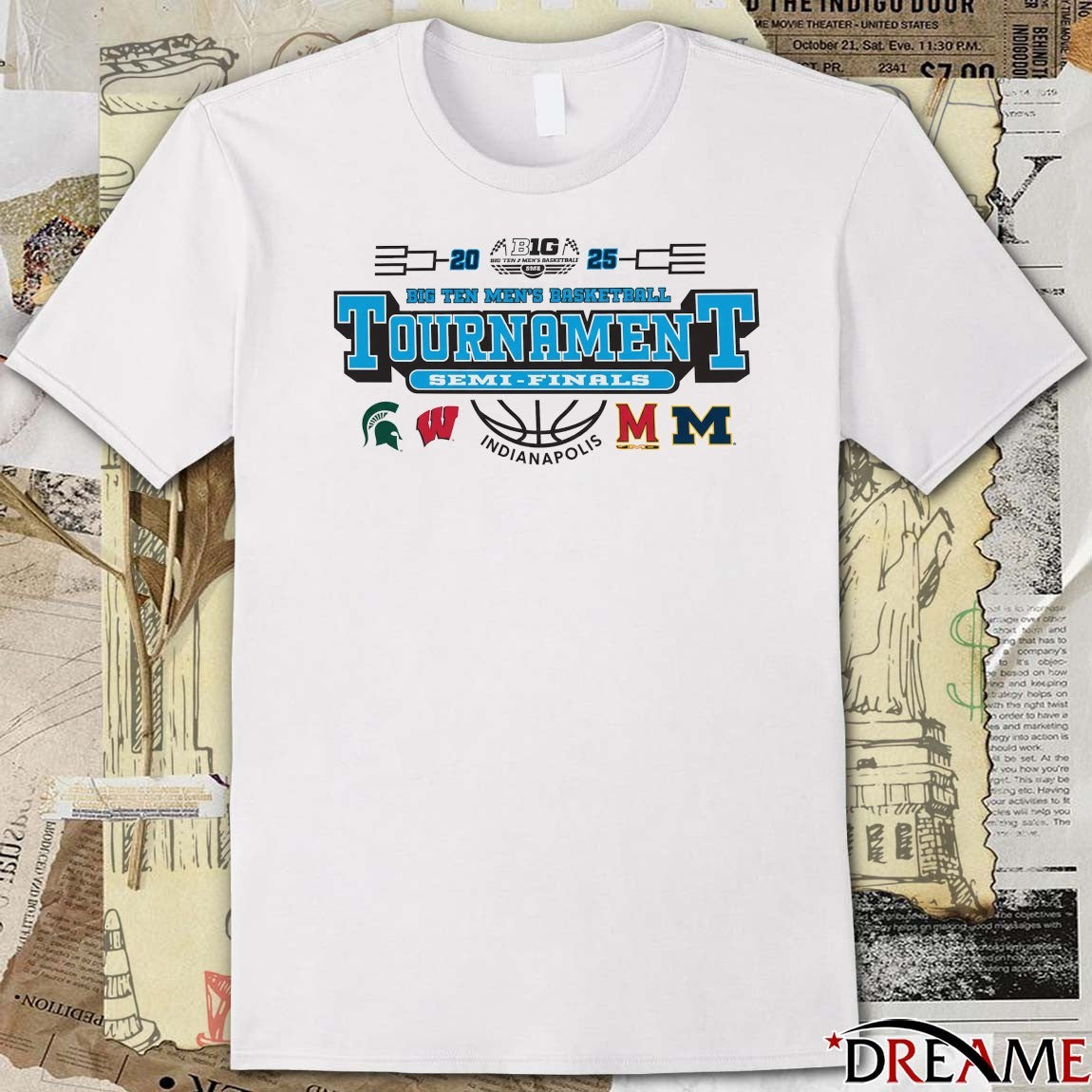 2025 Big Ten Men’s Basketball Tournament Semi Final Bound Indianapolis All Teams t-shirt