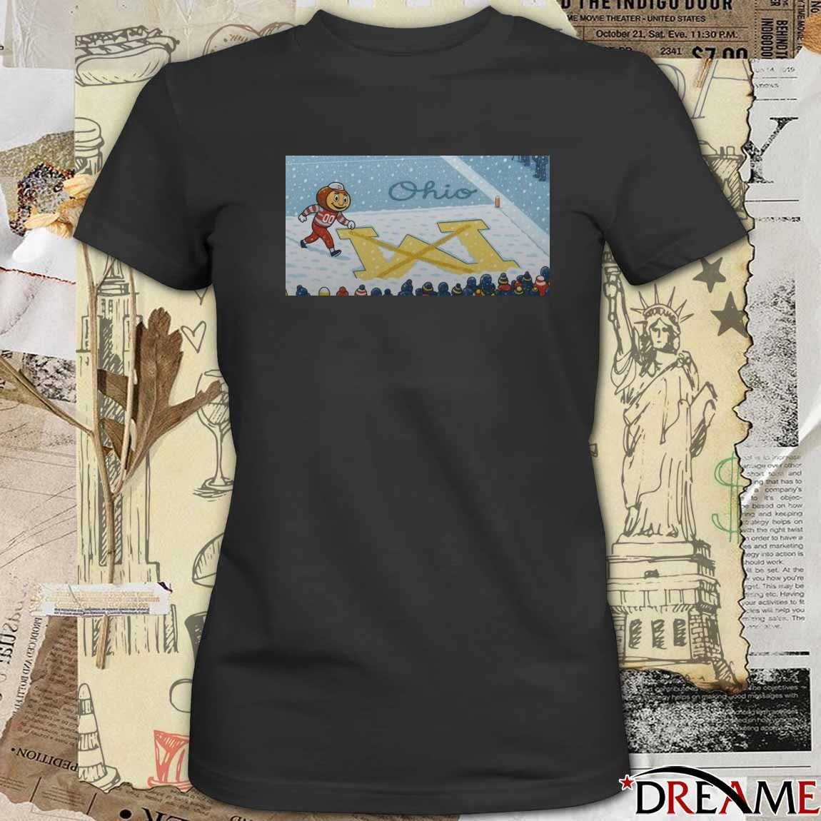 2025 Brutus Buckeye Ohio State and Michigan The Game Snowy Painting t-shirt
