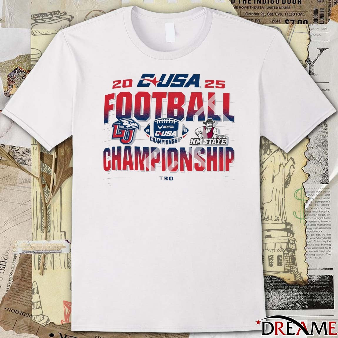 2025 CUSA Football Championship Champion Liberty Flames Vs New Mexico State Aggies t-shirt