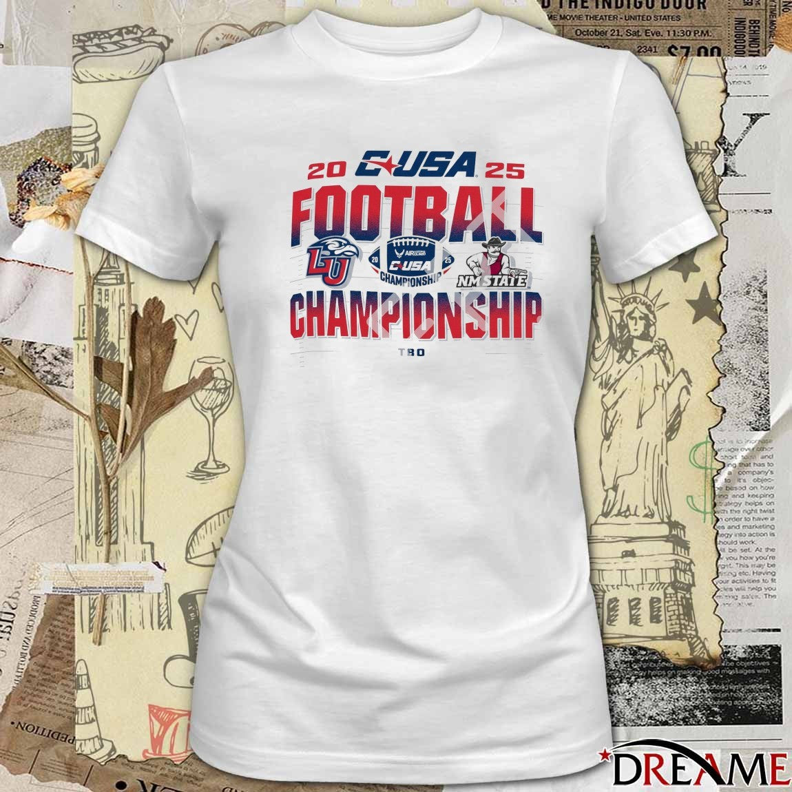 2025 CUSA Football Championship Champion Liberty Flames Vs New Mexico State Aggies t-shirt