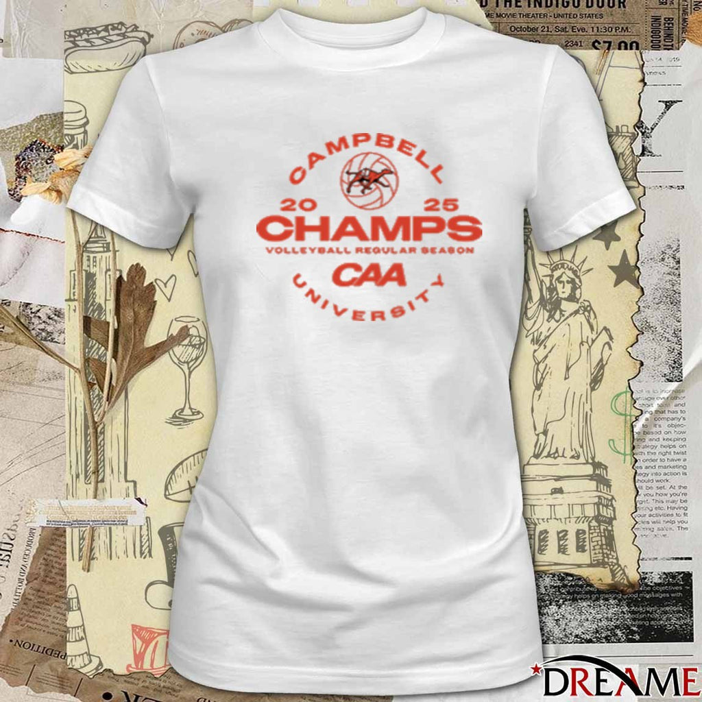 2025 Campbell Champs Volleyball Regular Season CAA University t-shirt