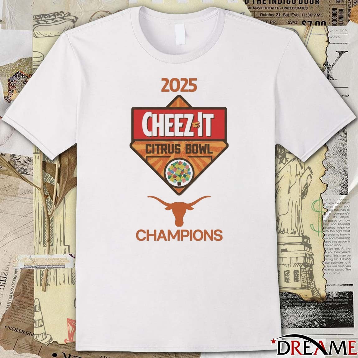2025 Cheez-It Citrus Bowl Champions Texas Longhorns football Logos t-shirt