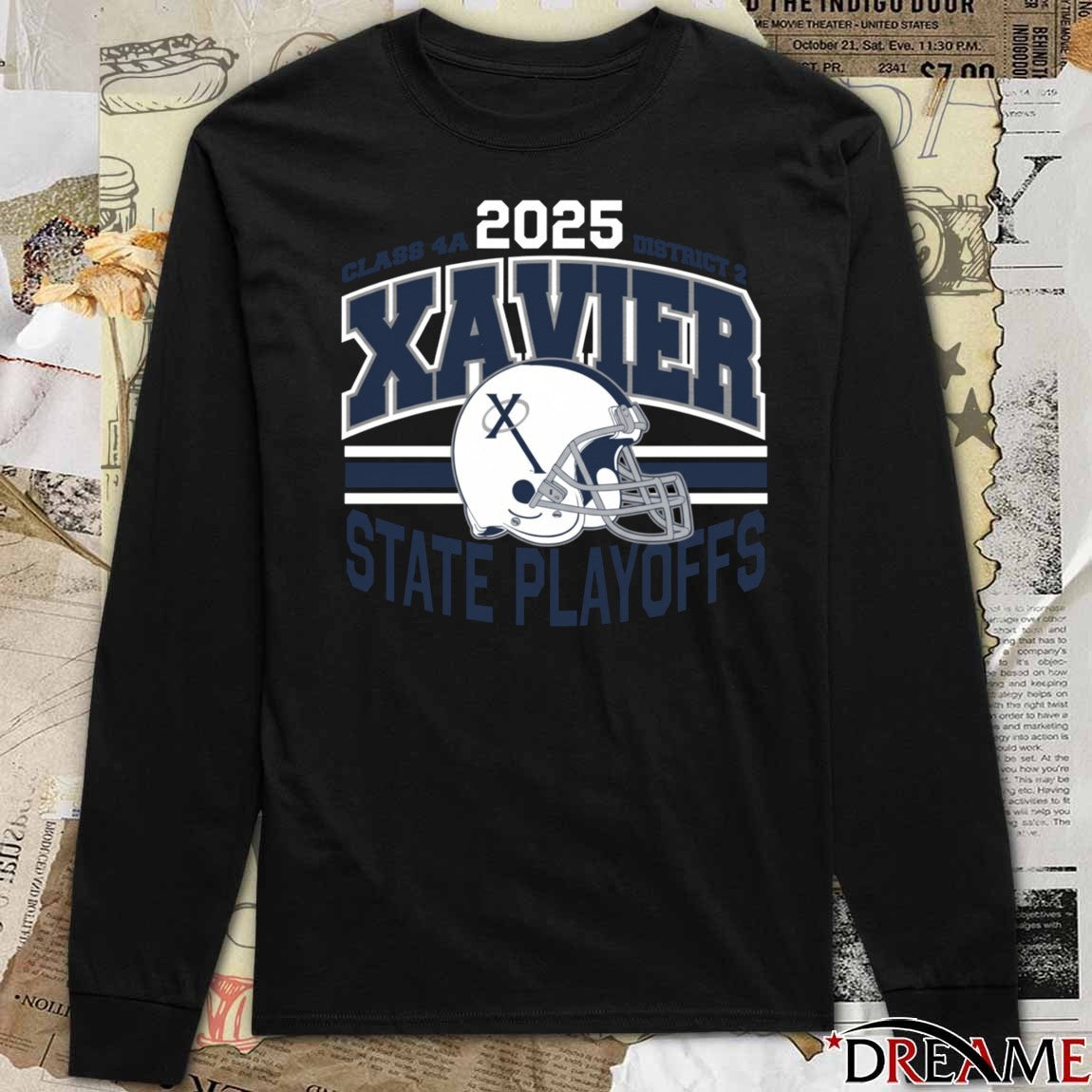 2025 Class 4A District 2 Xavier High School Foottball State Playoffs t-shirt