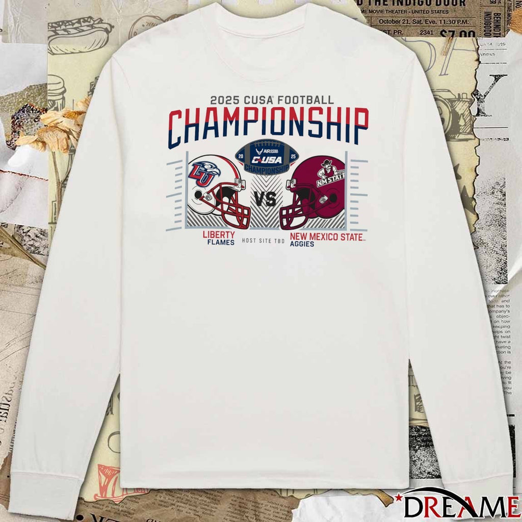 2025 Cusa Conference Usa Football Championship Champion Liberty Flames Vs New Mexico State Aggies t-shirt