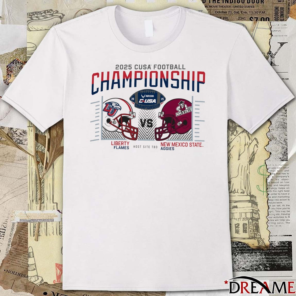 2025 Cusa Conference Usa Football Championship Champion Liberty Flames Vs New Mexico State Aggies t-shirt