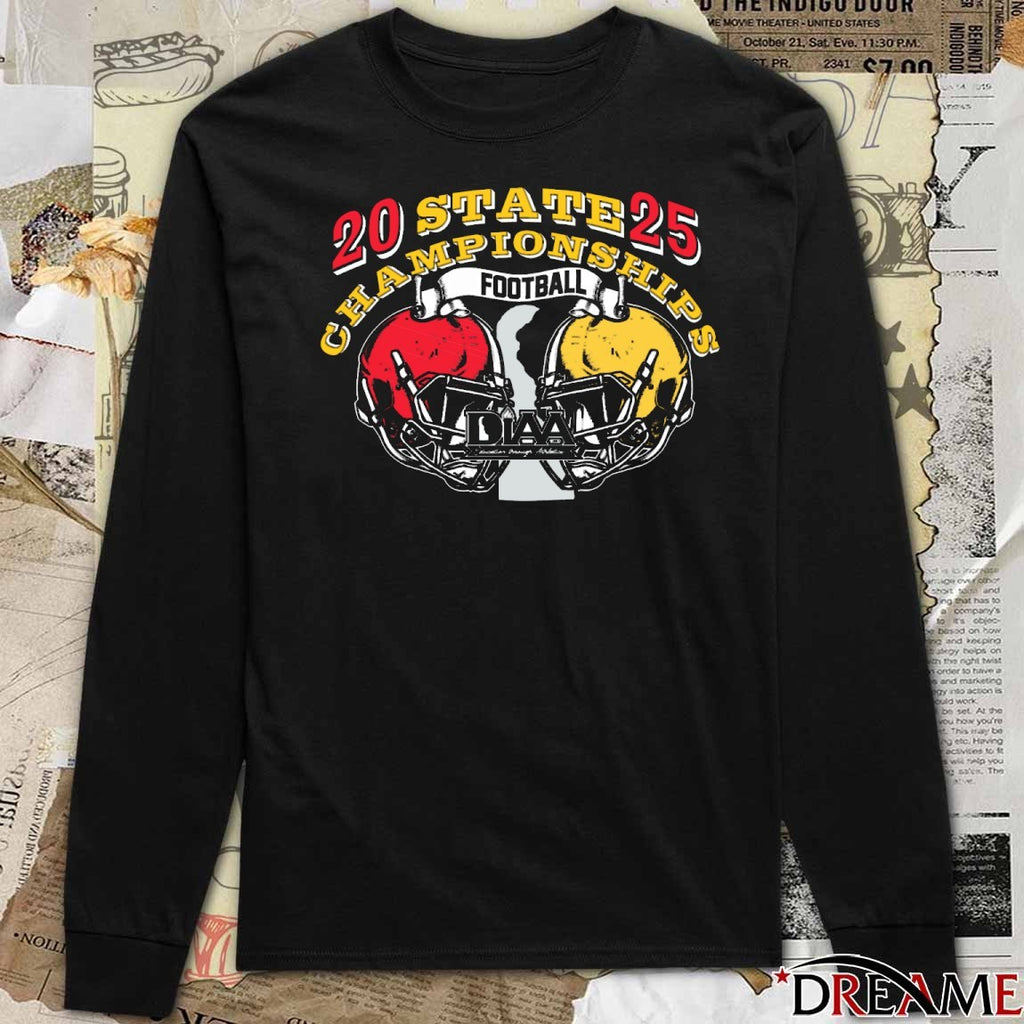 2025 DIAA Class 3A, 2A, and 1A Football State Championships t-shirt