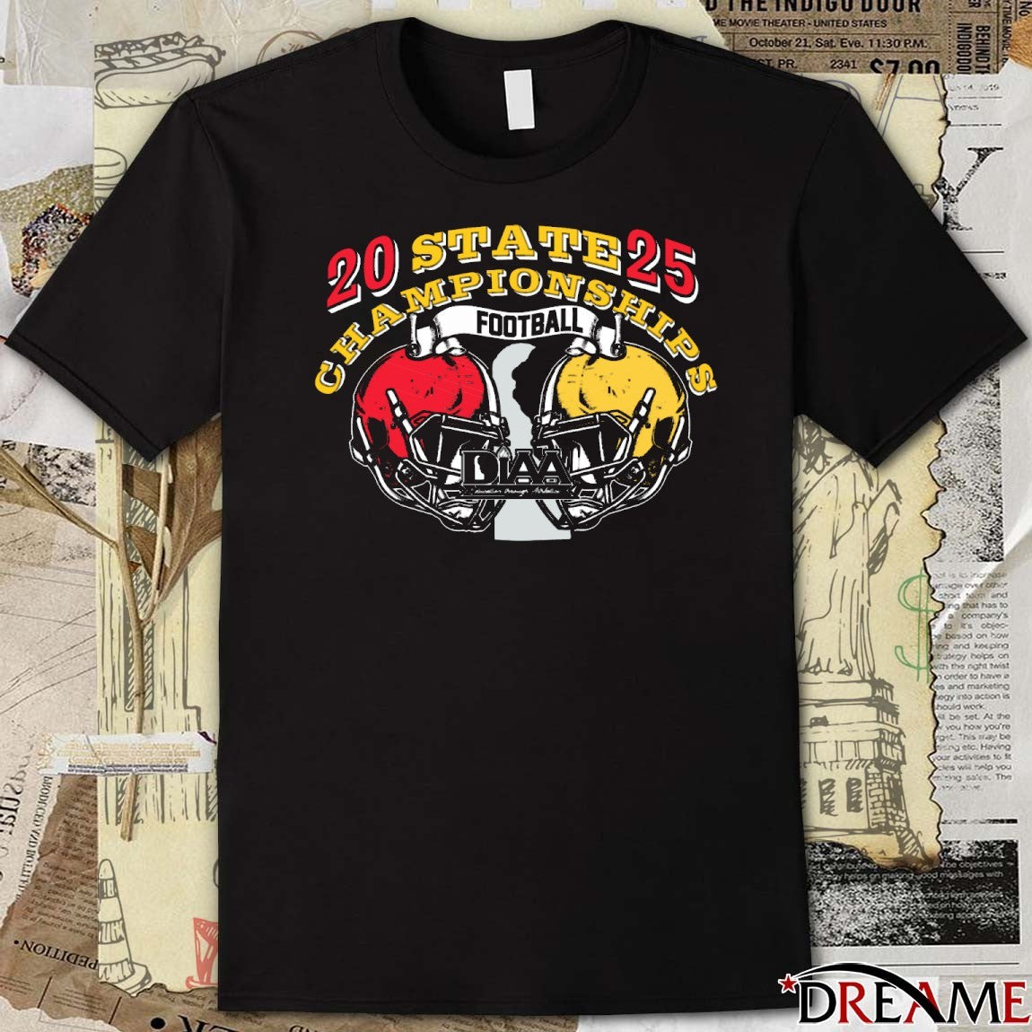 2025 DIAA Class 3A, 2A, and 1A Football State Championships t-shirt