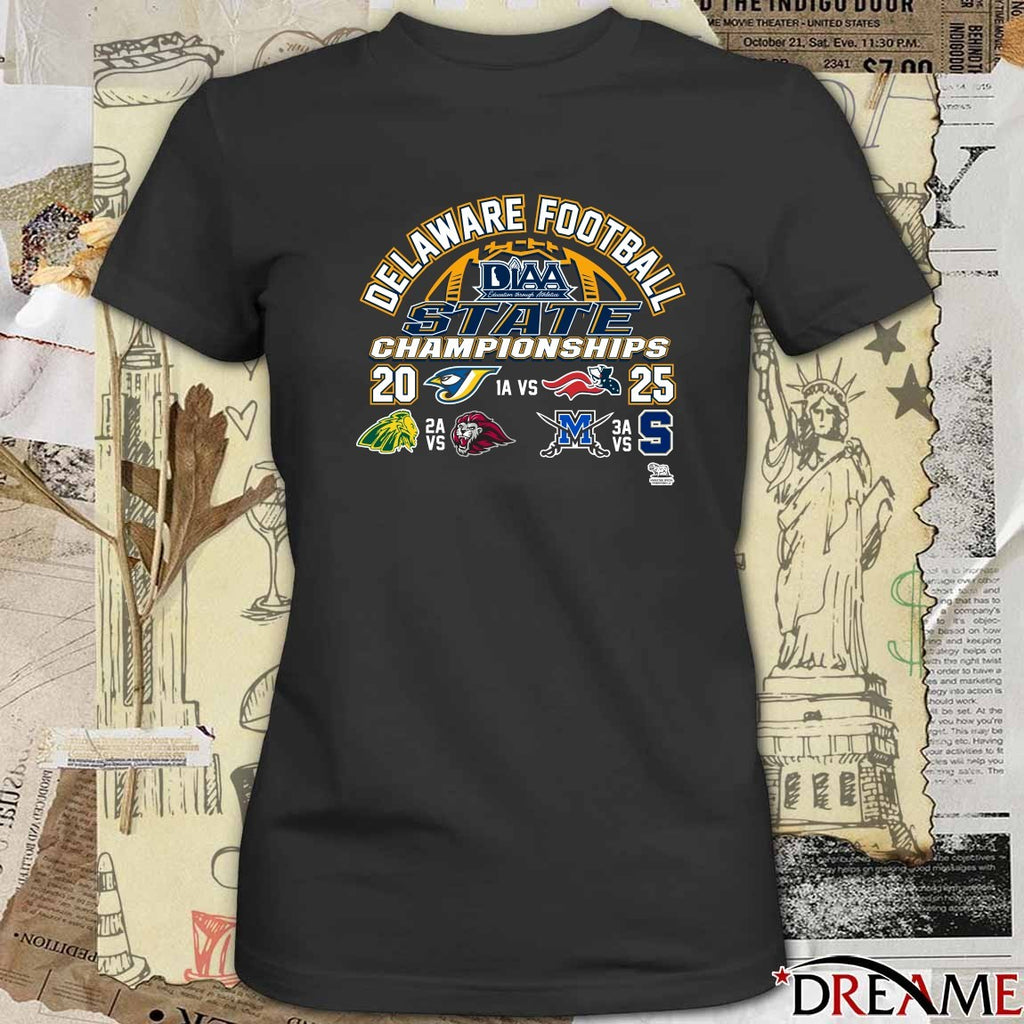 2025 Delaware Football DIAA State Championships Class 3A, 2A and 1A Football t-shirt