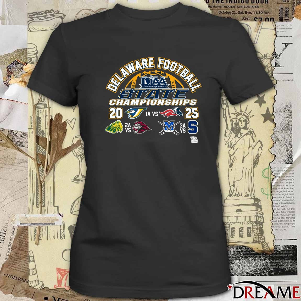 2025 Delaware Football DIAA State Championships Class 3A, 2A and 1A Football t-shirt