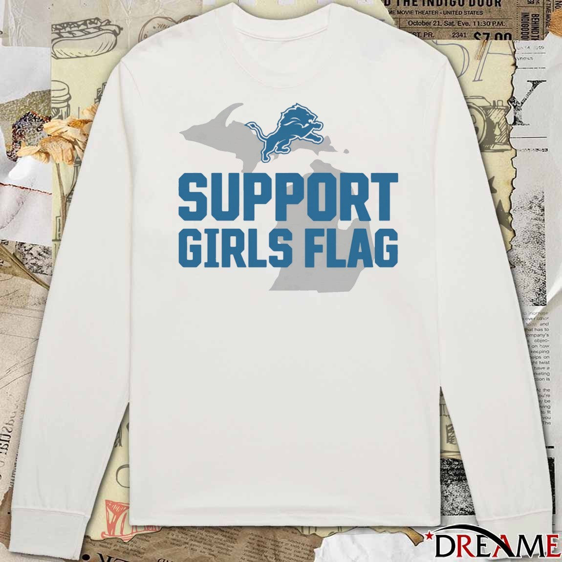 2025 Detroit Lions Players Support Girls Flag t-shirt