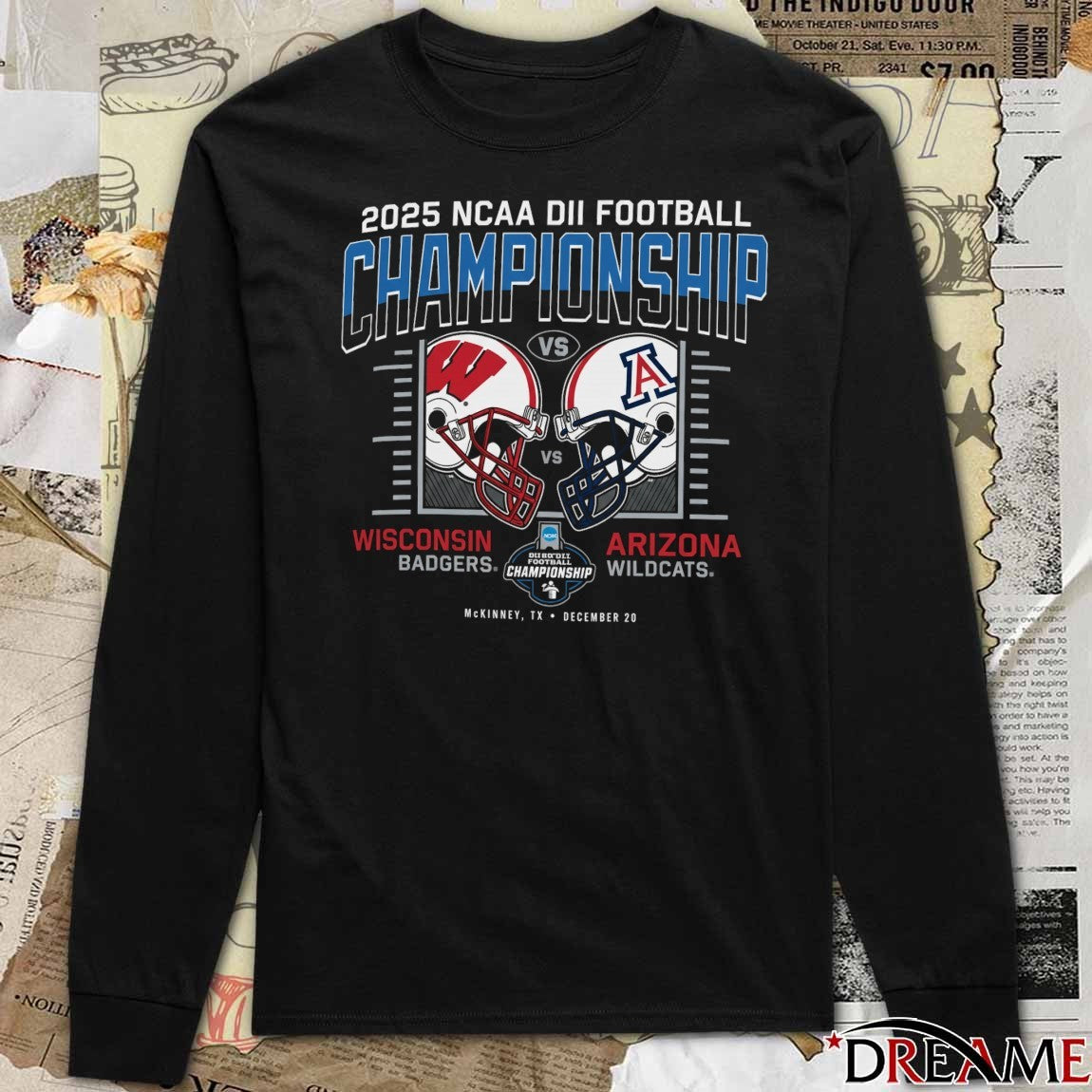 2025 Division II Football Championship Wisconsin Badgers vs Arizona Wildcats Mckinney TX December 20 t-shirt