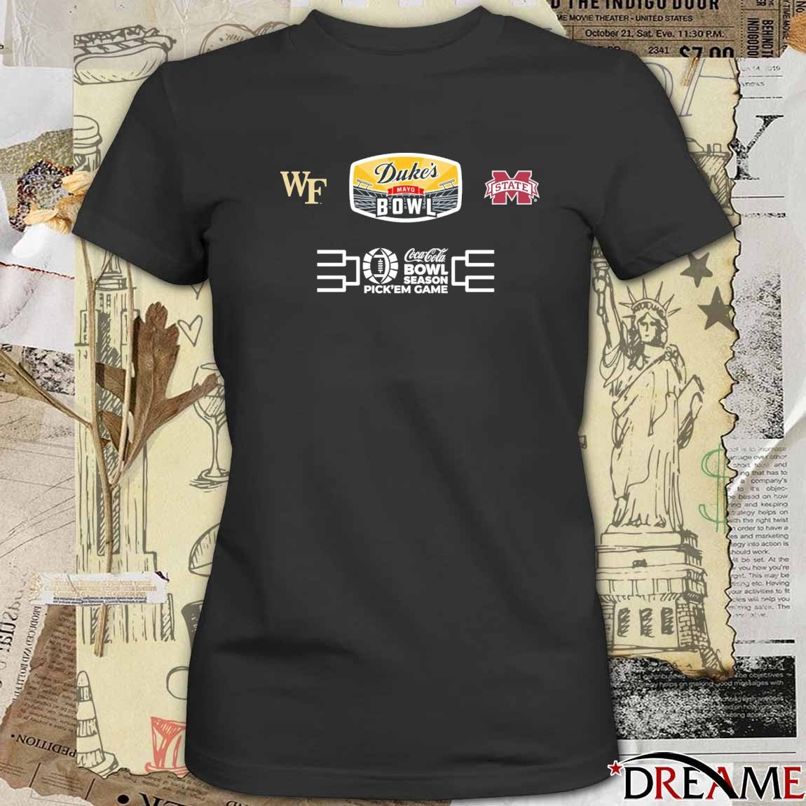 2025 Duke’s Mayo Bowl Season Pick’em Game Wake Forest Demon Deacons Vs Mississippi State Bulldogs Logo t-shirt