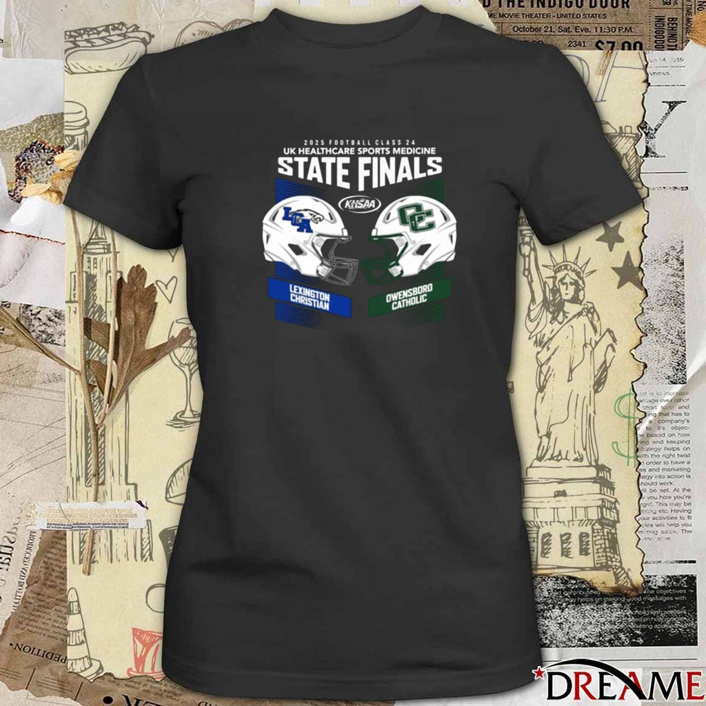 2025 Football Class 2A KHSAA UK Healthcare Sports Medicine State Finals Lexington Vs Owensboro Helmets t-shirt