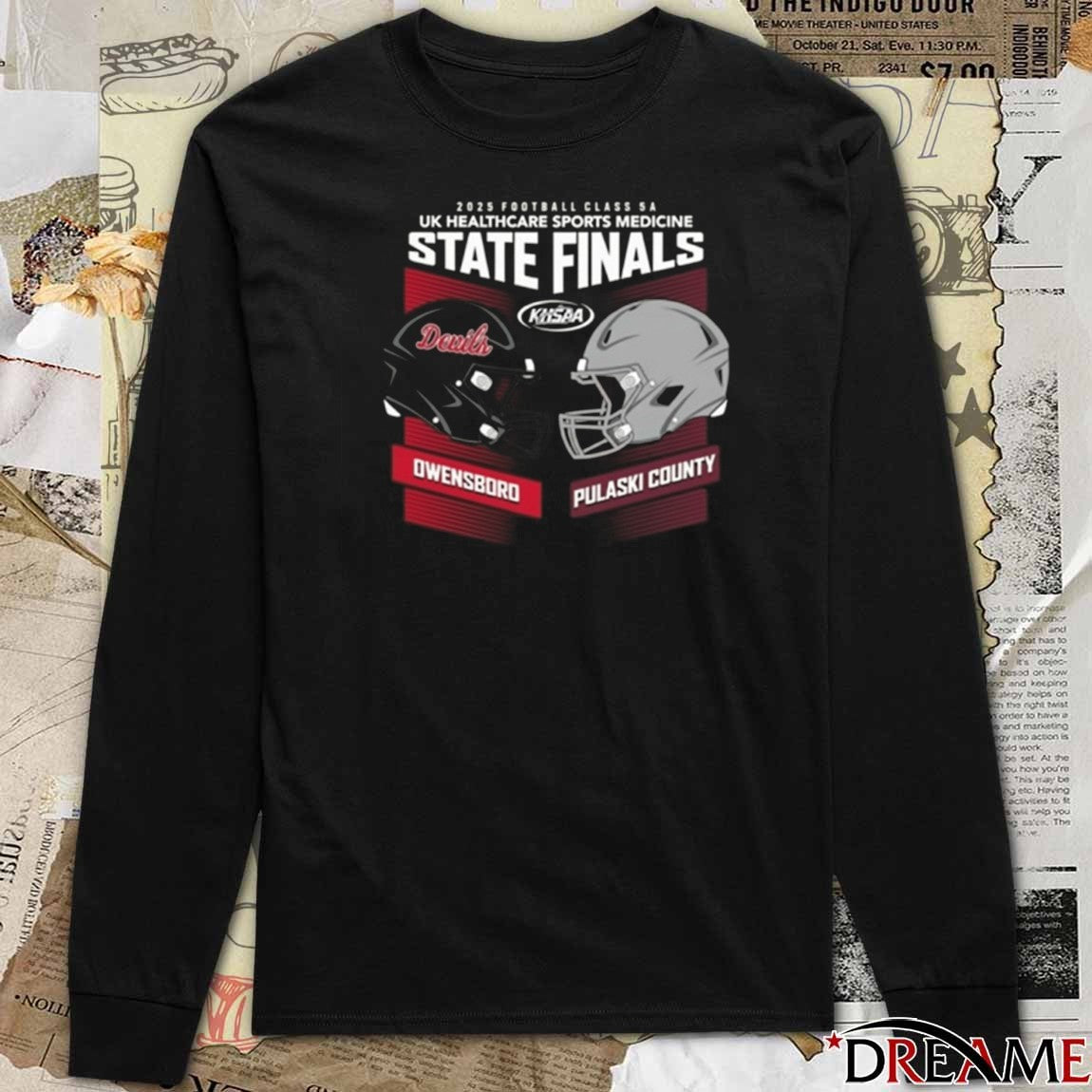 2025 Football Class 5A KHSAA UK Healthcare Sports Medicine State Finals Owensboro Vs Pulaski Count Helmets t-shirt