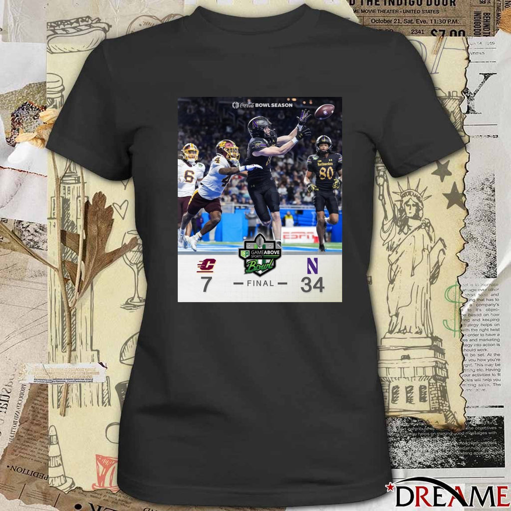 2025 GameAbove Sports Bowl Northwestern Wildcats defeat Central Michigan Chippewas final score 34-7 Poster t-shirt