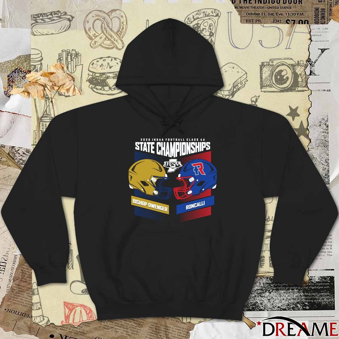 2025 IHSAA Football State Championships Bishop Dwenger vs Roncalli Head To Head Class 5A t-shirt