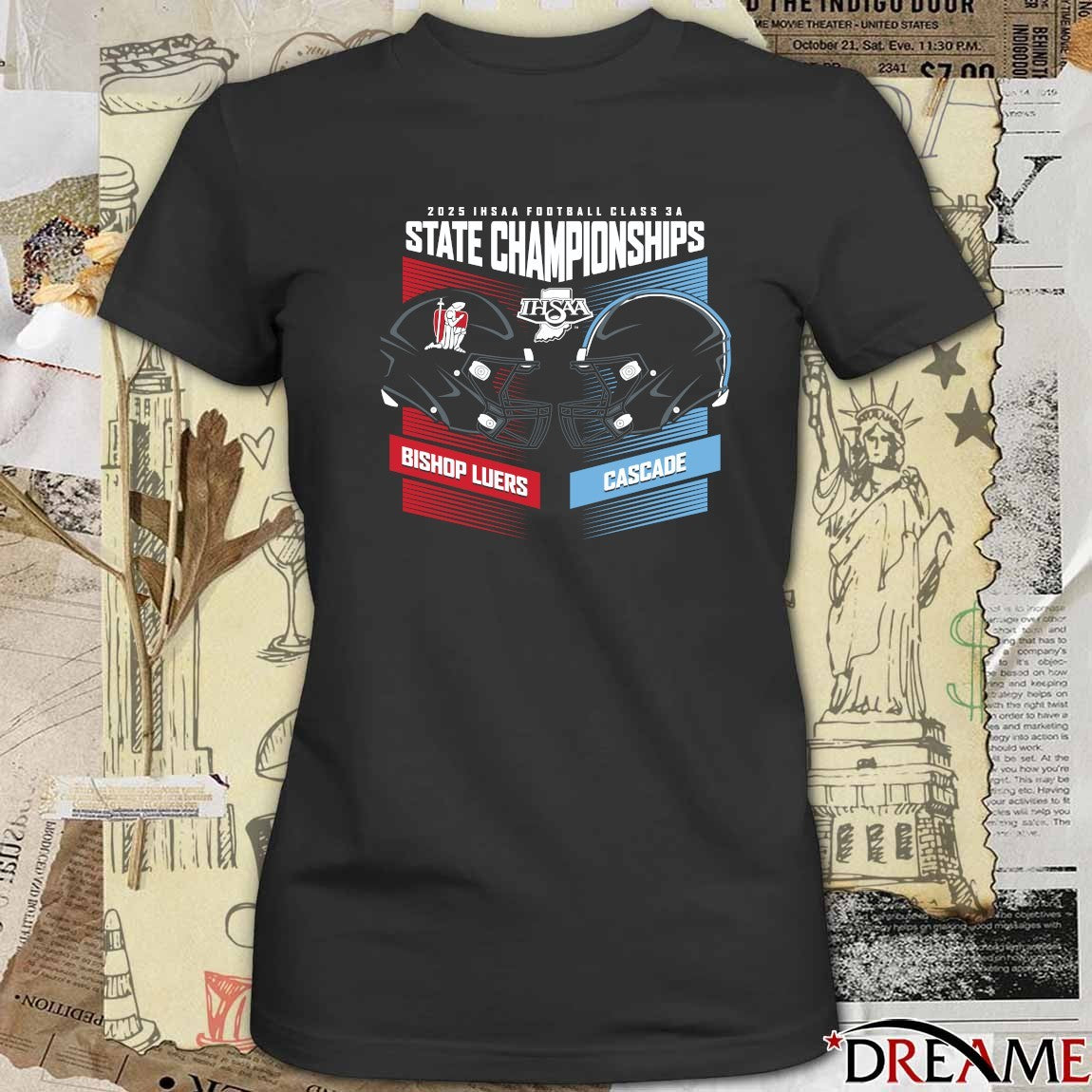 2025 IHSAA Football State Championships Bishop Luers vs Cascade High School Head To Head Class 5A t-shirt